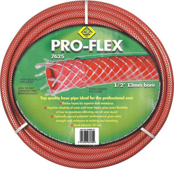 C.K G762575 Pro-Flex Kerti tömlő Cső belső Ø=13 mm 75 m 1/2 coll 1 db Piros