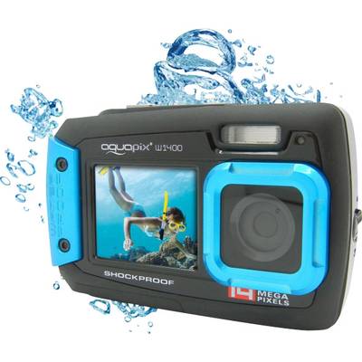 Easypix W-1400 Digitális kamera 14 Megapixel  Fekete, Kék  Porvédett, Víz alatti kamera, Elülső kijelző