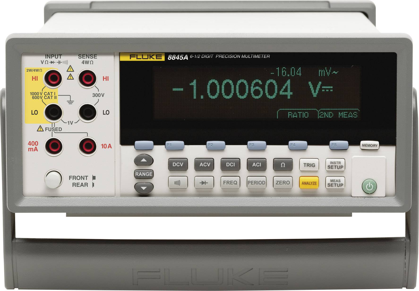 Fluke Calibration 8845A/SU 240V Asztali multiméter Kalibráció (SCS akkreditált labor (SCS)) CAT I 1000 V, CAT II 600 V