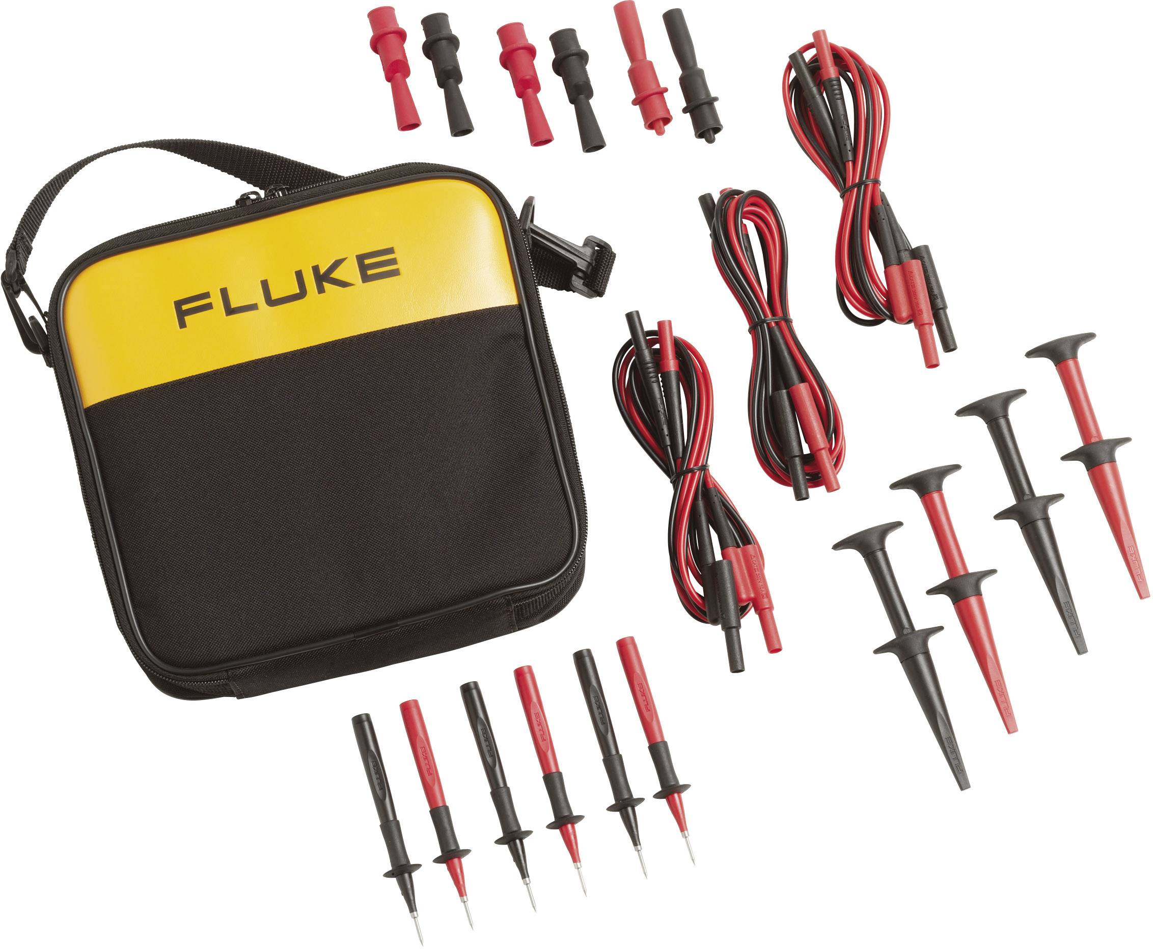 Fluke 700TLK Biztonsági mérővezeték készlet lamellás dugó, 4 mm, Vizsgáló hegy, Krokodilcsipesz, Krokodilcsipesz lamellás dugó, 4 mm, Alj, 4 mm Piros, Fekete 1