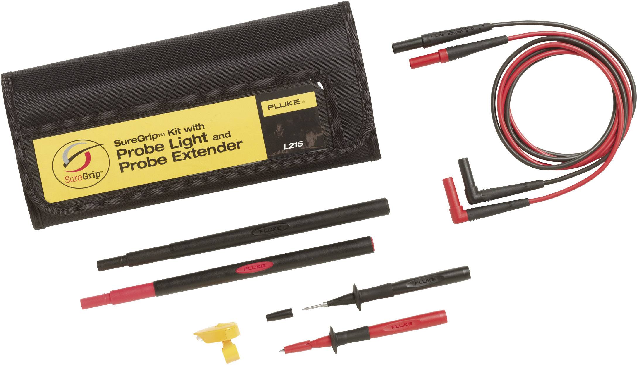 Fluke L215 Biztonsági mérővezeték készlet Vizsgáló hegy, lamellás dugó, 4 mm lamellás dugó, 4 mm Piros, Fekete 1 db