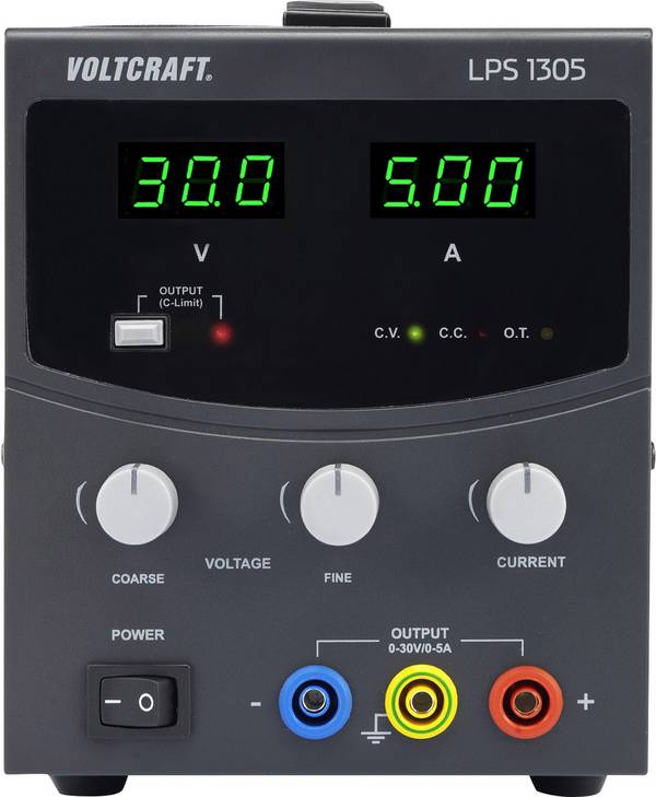 Szabályozható lineáris labortápegység 0 - 30 V/DC 0 - 5 A 150W VOLTCRAFT LPS1305