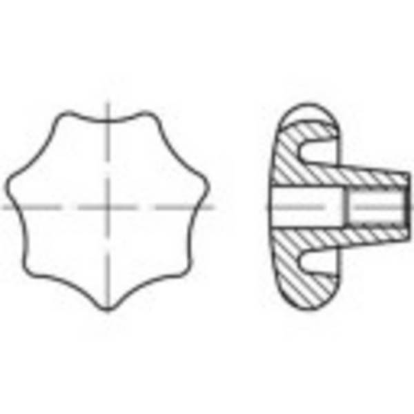 TOOLCRAFT Keresztfogantyúk DIN 6336 50x8 mm Szürke vasöntvény 10 db
