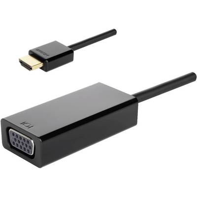 HDMI - VGA átalakító adapter, 1x HDMI dugó - VGA aljzat, fekete, Renkforce