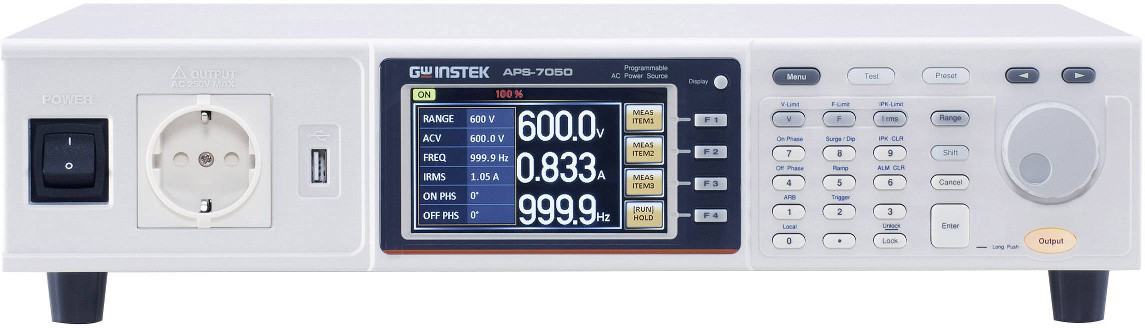 GW Instek APS-7050(EU) Labortápegység, szabályozható 0 - 310 V/AC 0 - 4.2 A 500 VA Programozható, Auto Range Kimenetek száma 1 x