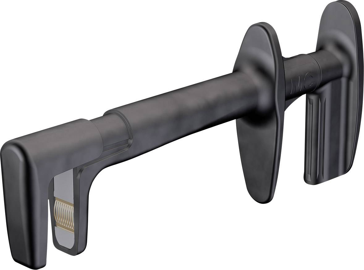Szorítópofás mérőcsipesz, griffcsipesz 4mm-es banándugó aljzattal, fekete Stäubli GRIP-FMA