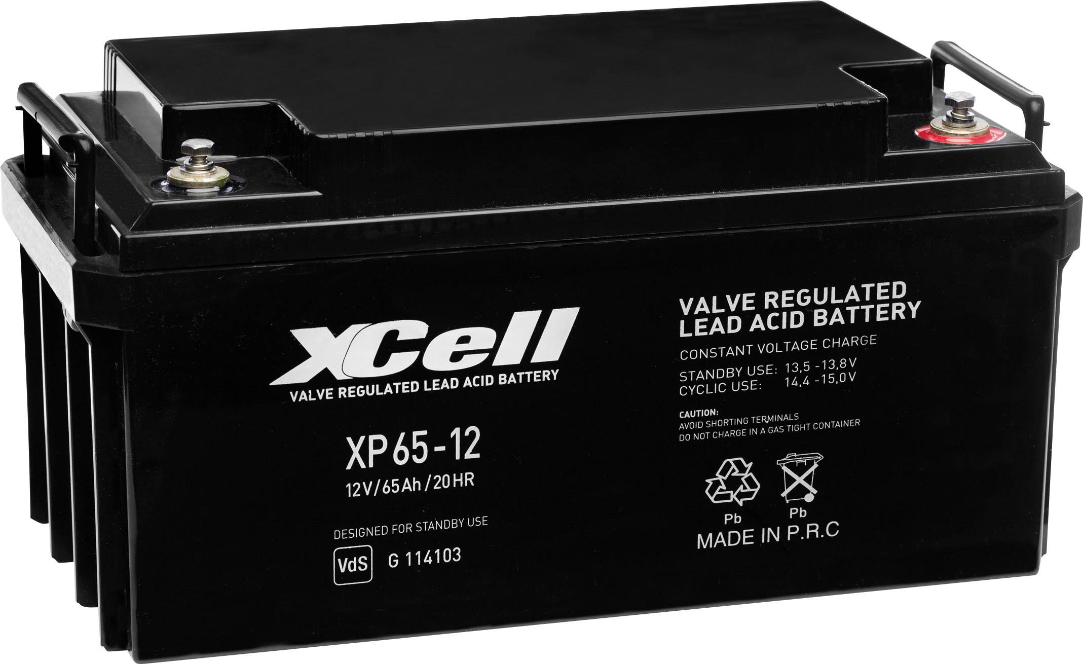 Ólom zselés akku AGM 12 V 65 Ah 348 x 178 x 167 mm XCell XP6512