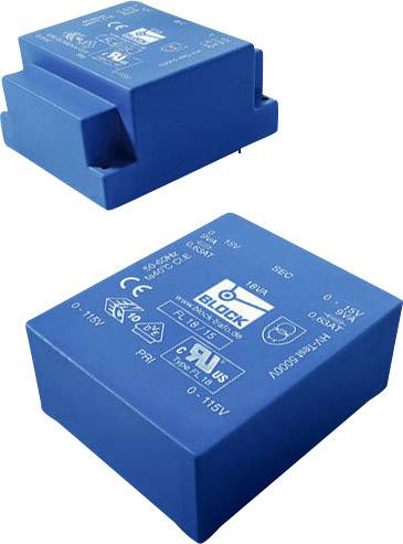 BLOCK FL 4/18 Nyomtatott áramköri transzformátor 2 x 115 V 2 x 18 V/AC 4 VA 111 mA