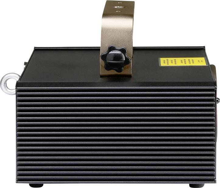 Fekete, téglalap alakú eszköz bordázott házzal és felül bronzszínű tartóval.