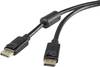 Renkforce Kijelző csatlakozó Csatlakozókábel DisplayPort dugó, DisplayPort dugó 10.00 m Fekete RF-3433996 aranyozott érintkező, Ferritmaggal DisplayPort kábel