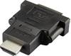 HDMI - DVI átalakító adapter, 1x HDMI dugó - 1x DVI aljzat 24+1 pól., aranyozott, fekete, Renkforce