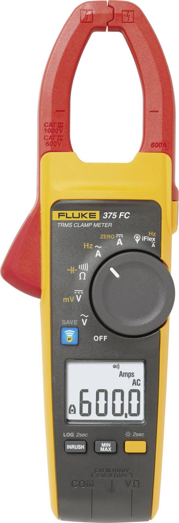 Fluke 375 FC Kézi multiméter, Lakatfogó Kalibráció (DAkkS) digitális  CAT III 1000 V, CAT IV 600 V Kijelző (digitek): 6000
