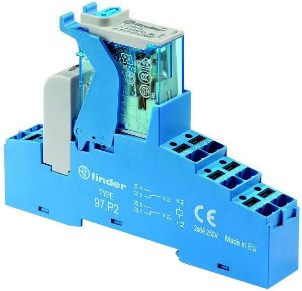 Finder 4C.P2.8.230.0060 LED kapu modul Névleges feszültség: 230 V/AC Max. kapcsolási áram: 8 A 2 váltó 1 db