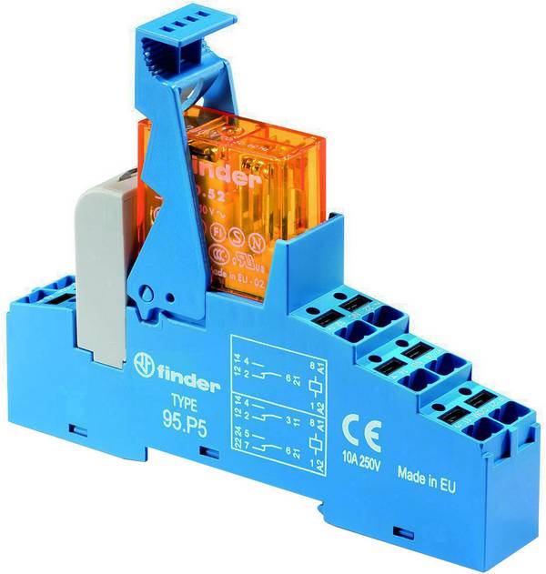 Finder 48.P5.7.012.0050 Relé modul Névleges feszültség: 12 V/DC Max. kapcsolási áram: 8 A 2 váltó Tray 1 db