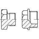 Műszaki rajz két metszeti nézettel egy mechanikai alkatrészről, amely bemutatja annak belső szerkezetét és formáját.