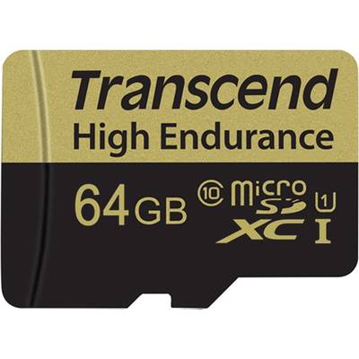 Transcend High Endurance mikro SDXC kártya 64 GB Class 10 SD adapterrel