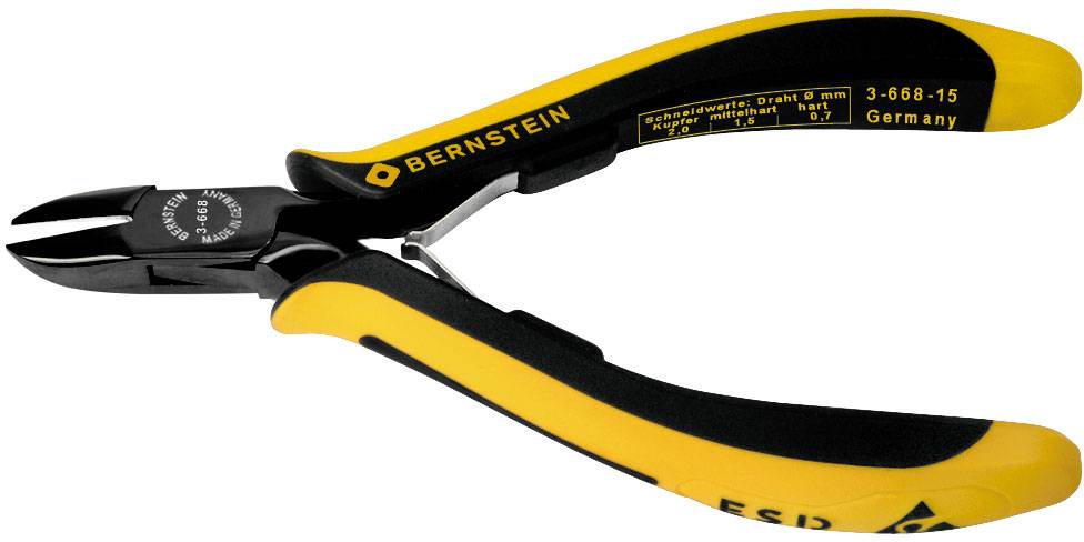 BERNSTEIN Tools for Electronics EUROline 3-668-15 ESD Oldalcsípőfogó Fazettával 135 mm