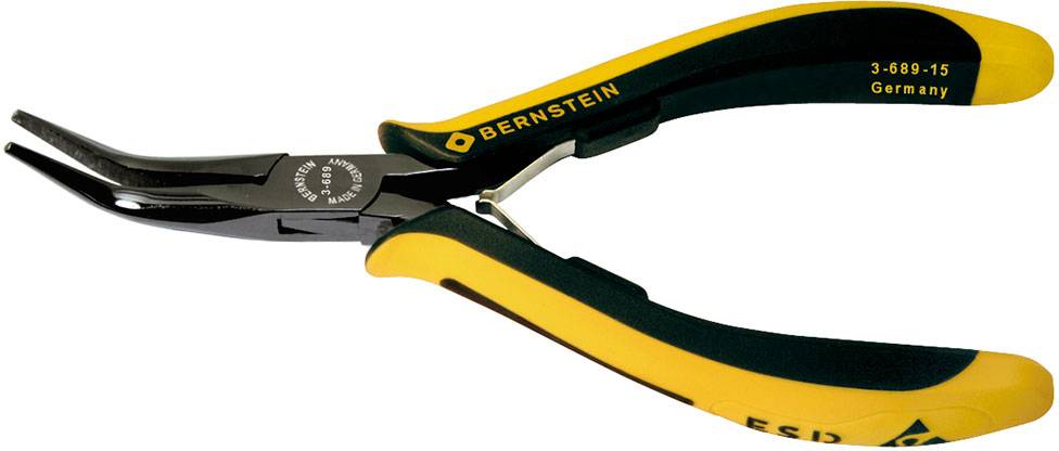 BERNSTEIN Tools for Electronics 3-689-15 ESD Lapos kerek csőrű fogó 145 mm