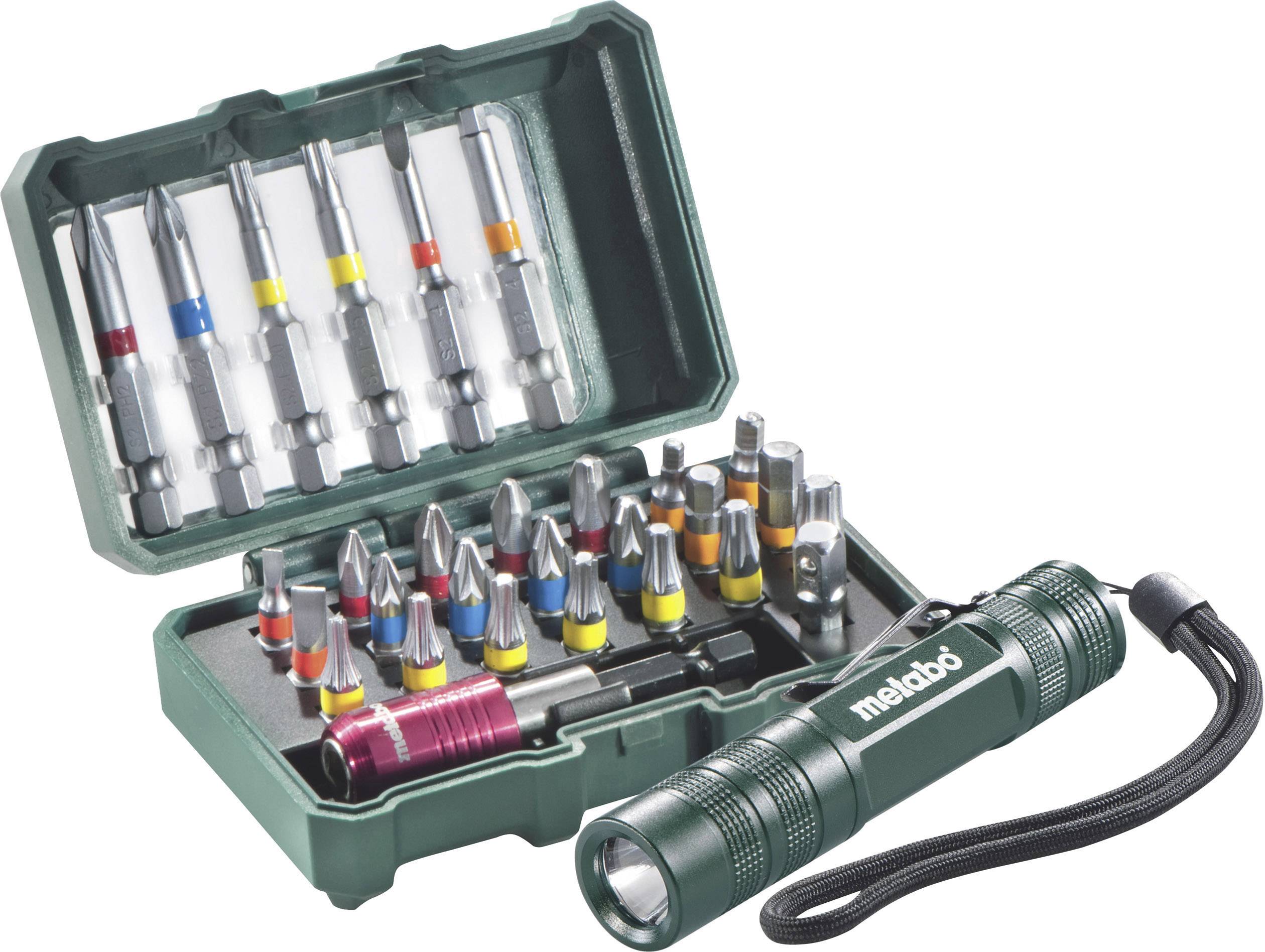 Bit készlet LED-es zseblámpával, 29 részes Metabo 626721000