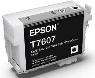 Epson T7607 tintapatron, szín: Világos fekete, kiváló minőségű nyomtatáshoz alkalmas.