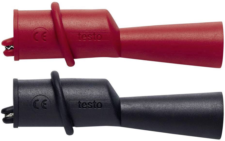 testo 0590 0009 Krokodilcsipesz készlet Csavaros csatlakozó CAT III 1000 V, CAT IV 600 V Fekete, Piros