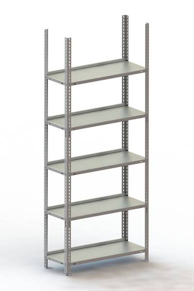 META Regalbau 74668 Aktapolc alapmodul (Sz x Ma x Mé) 754 x 1850 x 300 mm Acél Porbevonatos Élénk szürke Fém padló