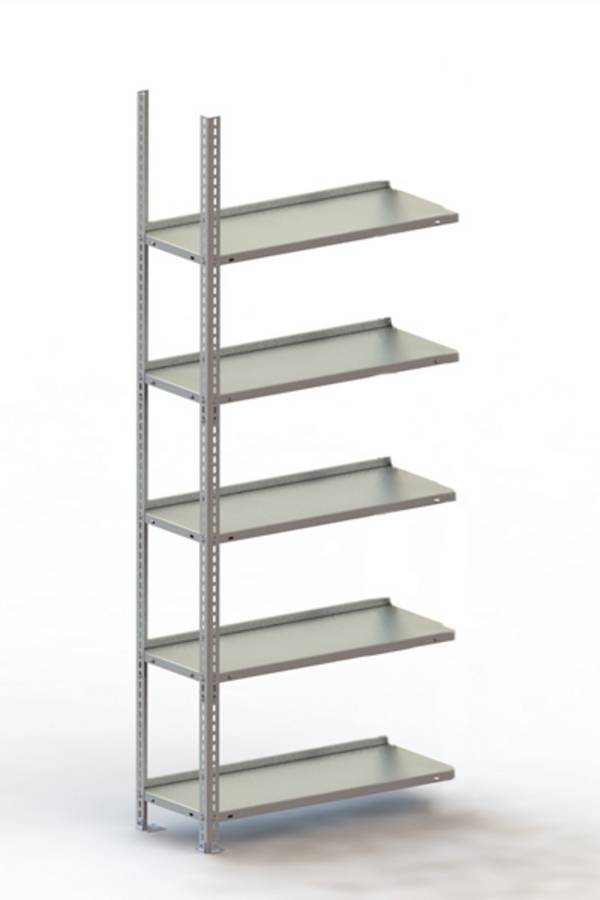 META Regalbau 74676 Aktapolc ráépíthető modul (Sz x Ma x Mé) 752 x 1850 x 300 mm Acél Porbevonatos Élénk szürke  Fém padló