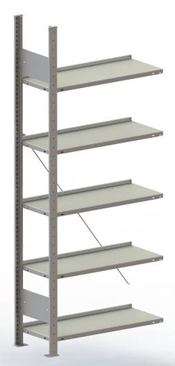 META Regalbau 77628 Aktapolc ráépíthető modul (Sz x Ma x Mé) 756 x 1850 x 336 mm Acél Porbevonatos Élénk szürke Fém padló