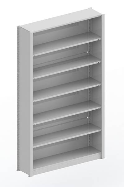 META Regalbau 77672 Aktapolc alapmodul (Sz x Ma x Mé) 1306 x 2200 x 335 mm Acél Porbevonatos Élénk szürke Fém padló