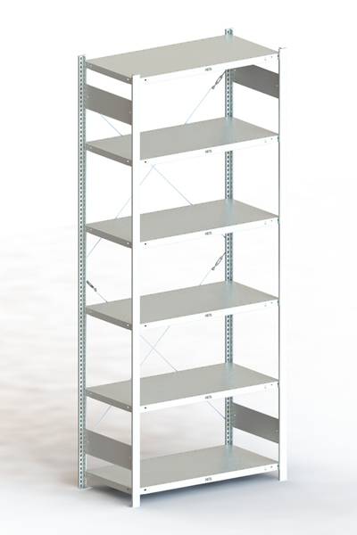 META Regalbau 95030 Polc alapmodul 150 kg (Sz x Ma x Mé) 1056 x 2500 x 536 mm Acél Cinkezett Ónozott Fém padló
