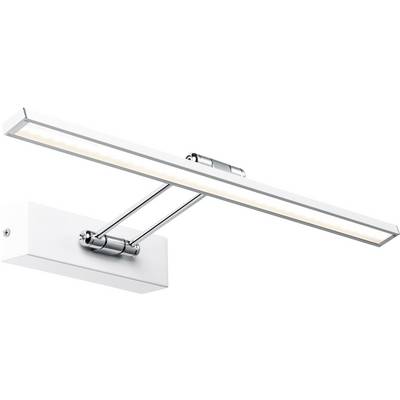 LED-es képmegvilágító ezüst fémkerettel és téglalap alakú fehér fali tartóval. Alkalmas egyenletes műtárgymegvilágításra.