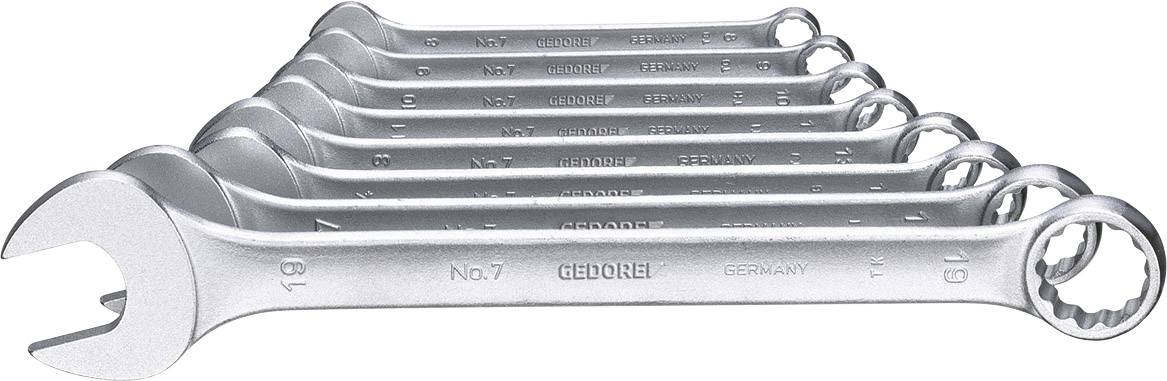 Gedore 6092850 7-080 Racsnis csavarkulcs készlet 8 részes Kulcsszélesség (metrikus) 8 - 19 mm