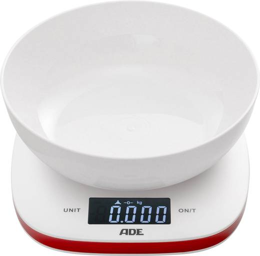 Konyhai mérleg, max. 5 kg, fehér/piros, ade ke 1412 amelie