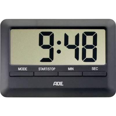 Digitális konyhai időzítő, visszaszámláló óra, 101 x 70 x 11 mm, fekete, ADE TD 1601