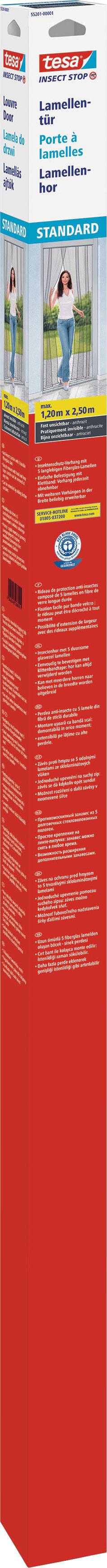 tesa STANDARD 55201-00001-00 Szúnyogháló ajtóra (Sz x Ma) 1200 mm x 2500 mm Antracit 1 db