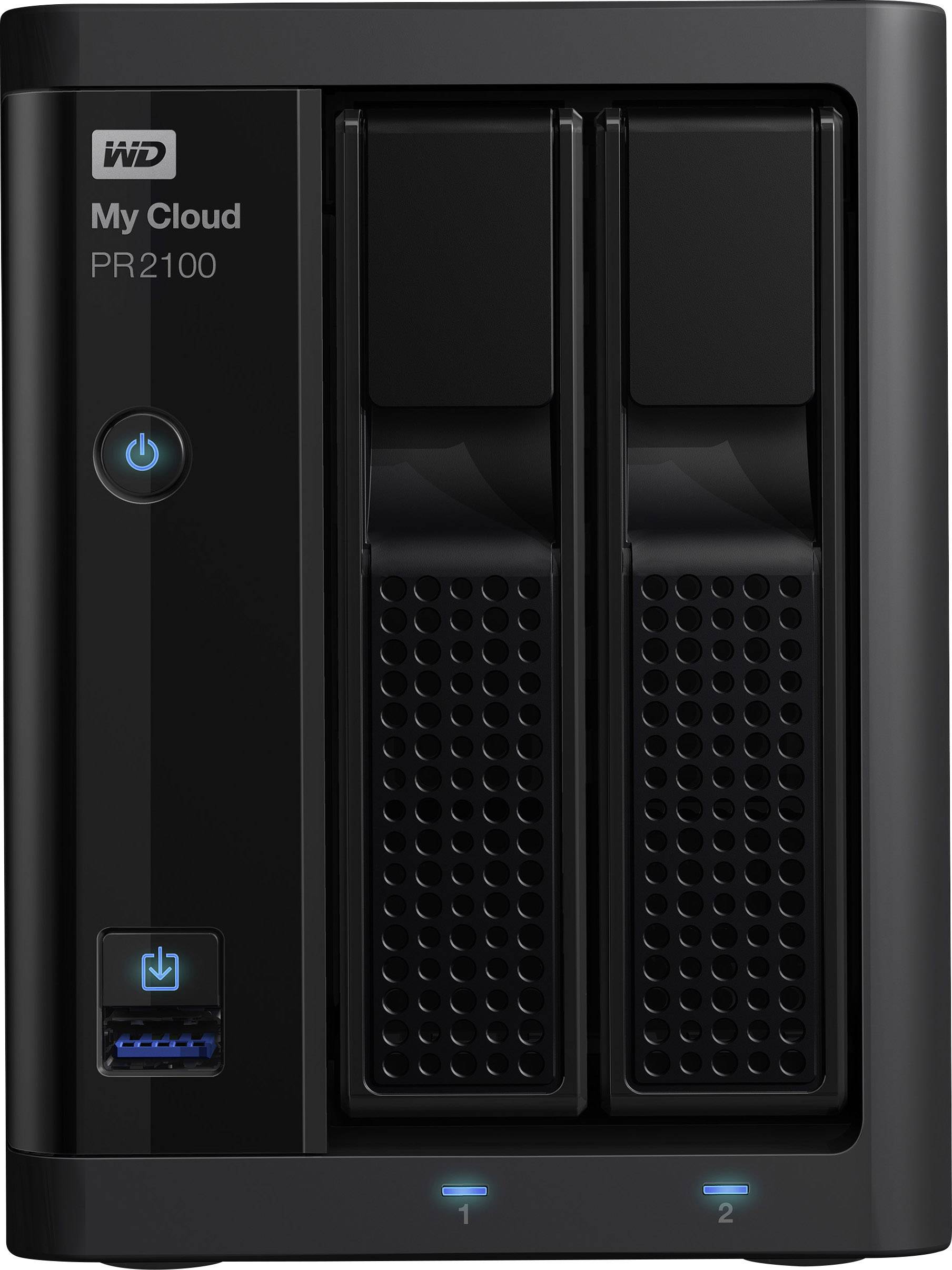 WD My Cloud™ Pro PR2100 NAS szerver 12 TB 2 rekesz Business Cloud WDBBCL0120JBK-EESN-1