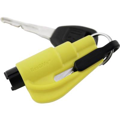 Biztonsági autós kulcstartó ablaktörő kalapáccsal és öv vágóval, sárga, ResQMe 310129