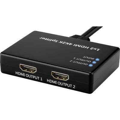 2 portos HDMI switch, HDMI elosztó, 1x HDMI bemenet - 2x HDMI kimenet, Ultra HD-re alkalmas, Basetech 1490514