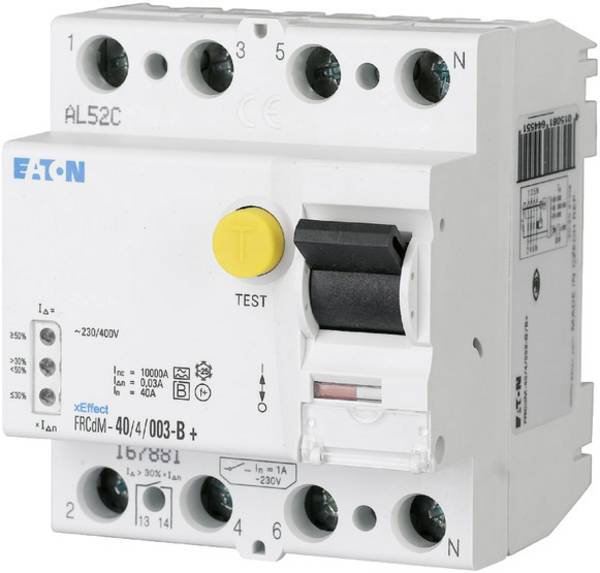 Eaton 167897 FRCDM-40/4/03-G/B FI védőkapcsoló 4 pólusú 40 A 0.3 A 240 V, 415 V