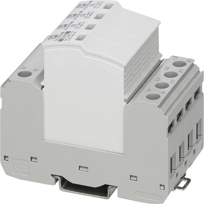 Egy hárompólusú elektromechanikus kapcsoló DIN-sínre szerelve, elektromos berendezések vezérlésére és védelmére szolgál.