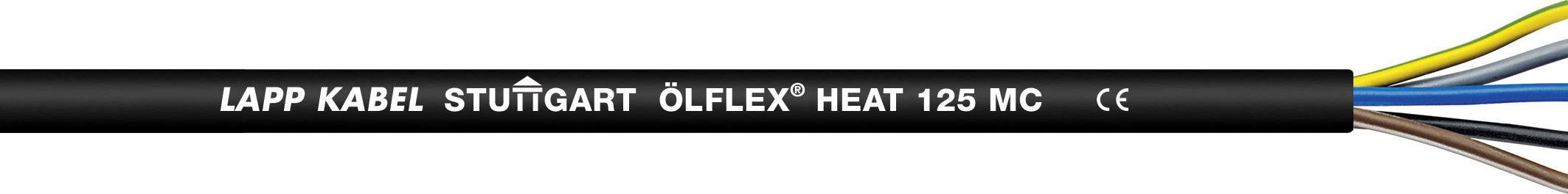 Fekete kábel a 'LAPP KABEL STUTTGART ÖLFLEX HEAT 125 MC' felirattal, több színes belső vezeték látható.