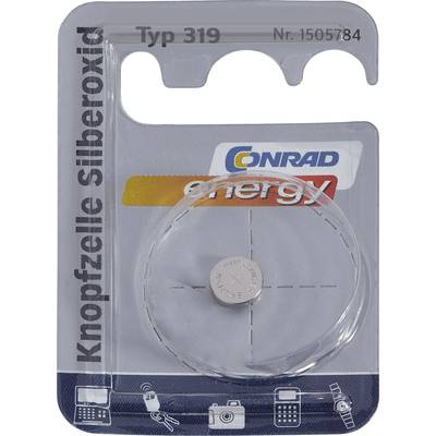 319 gombelem, ezüstoxid, 1,55V, 21 mAh, Conrad Energy R527SW, SR64, SR527, V319, D319, 615, 280‑60, SB‑AE, SB‑DE, RW328-0