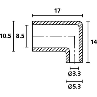 HellermannTyton HV4821 PVC-FR NA 2000 Könyök csatlakozó   Szorítási átmérő (max.) 5.3 mm  PVC Átlátszó 1 db