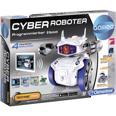 Játékrobot építőkészlet, bluetooth, iOS, Android alkalmazással vezérelhető Clementoni Galileo Cyber Roboter 69381