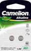 LR60 gombelem, alkáli mangán, 1,5V, 14 mAh, 2 db, Camelion AG1, SG1, V1GA, G1A, 1GA, SB‑AG, LR621, L621, 280‑34