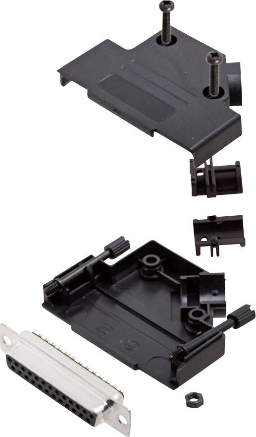 encitech D45PK-P-25-DBS-K 6355-0034-13 D-SUB hüvelyes kapocsléc készlet 45 ° Pólusszám: 25 Forrasztókehely 1 készlet