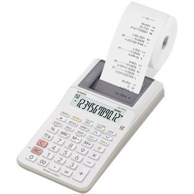 Casio HR-8REC  Nyomtató asztali számológép Fehér Kijelző (számjegy): 12 Elemekről üzemeltetett, Hálózatról üzemeltetett 