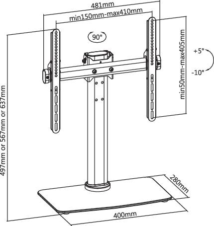 TV tartó állvány 81,3 - 114,3 cm 32 - 45" SpeaKa Professional SP-TT-04-16