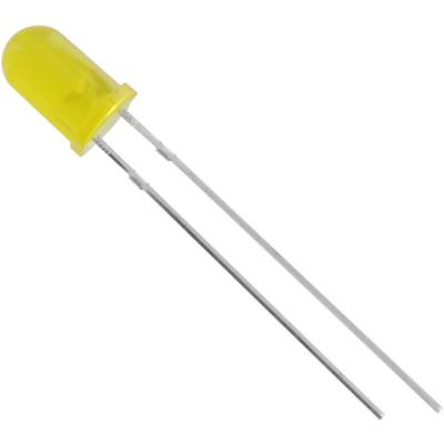 LED, Tru Components, 5 mm, szórt, sárga, 130 mcd
