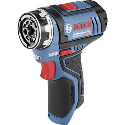 Bosch márkájú akkumulátoros fúró-csavarozó, GSR 12V-15 FC modell, cserélhető fejjel, kompakt méret, ergonomikus kialakítás.
